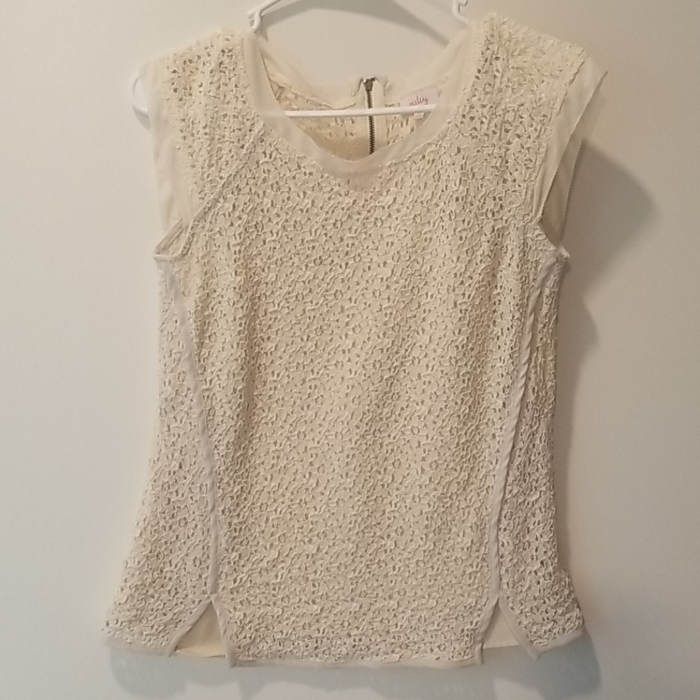 Stitch Fix Pixley Yuli lace cap sleeve blouse